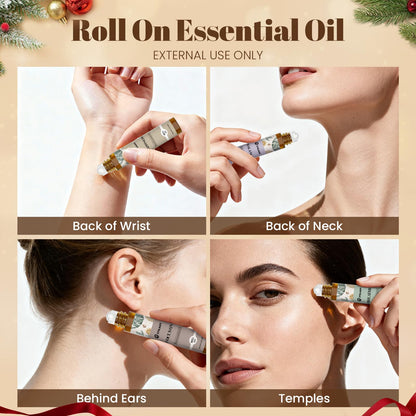 Essential Oils Roll On Set 6 Pack – Relax, Sleep, Balance, Breathe, Focus, Happiness