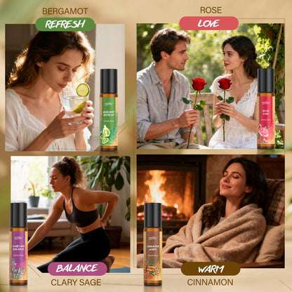 Essential Oils Roll-On Set for Women – 8pcs (Lavender, Frankincense, Peppermint, Bergamot, Lemongrass, Cinnamon, Rose, Clary Sage) – Gift Ready