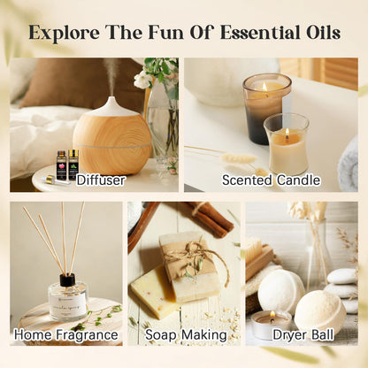 Essential Oils Set 120 Pcs – Aromatherapy Kit for Diffuser, Massage & DIY