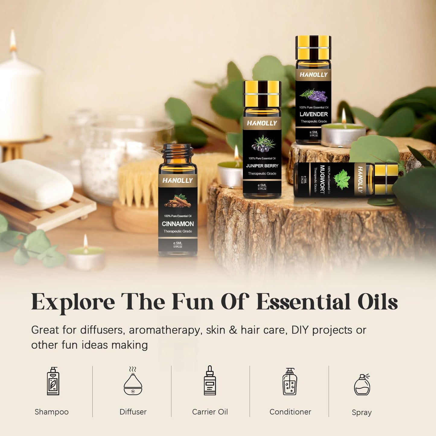 Essential Oils Set 120 Pcs – Aromatherapy Kit for Diffuser, Massage & DIY