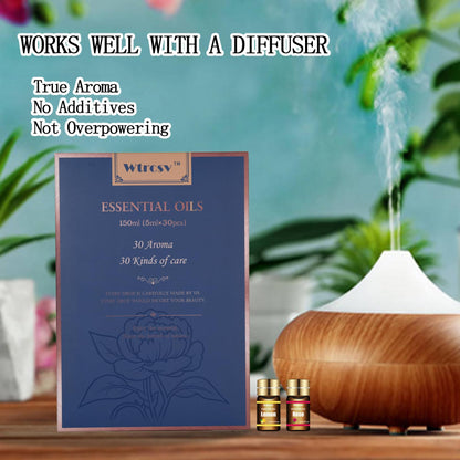 Wtrcsv Essential Oils Set 30x5 ml – Diffuser, Aromatherapy & DIY