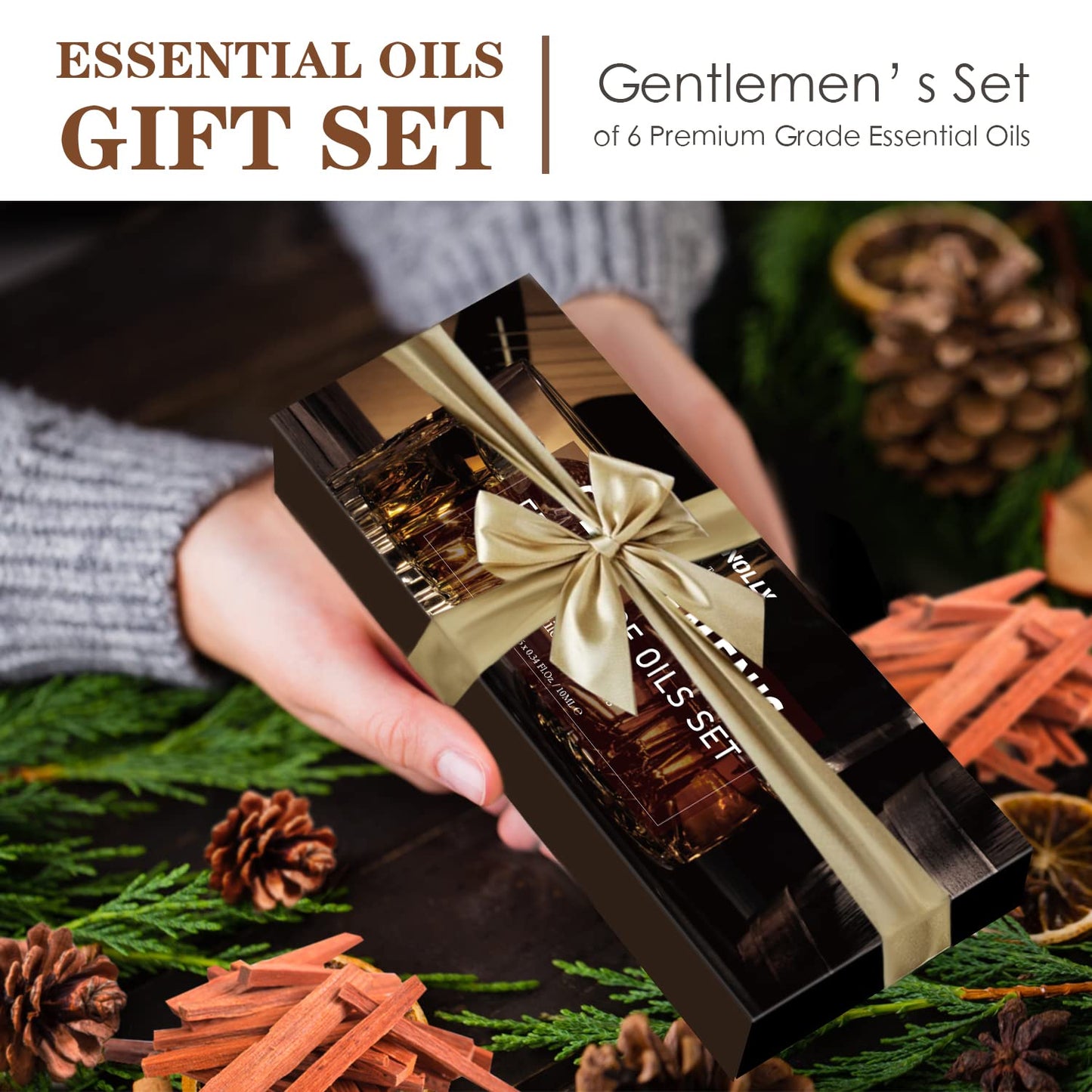 Men's Essential Oils Set – 6x10ml Aromatherapy Oils for Diffuser