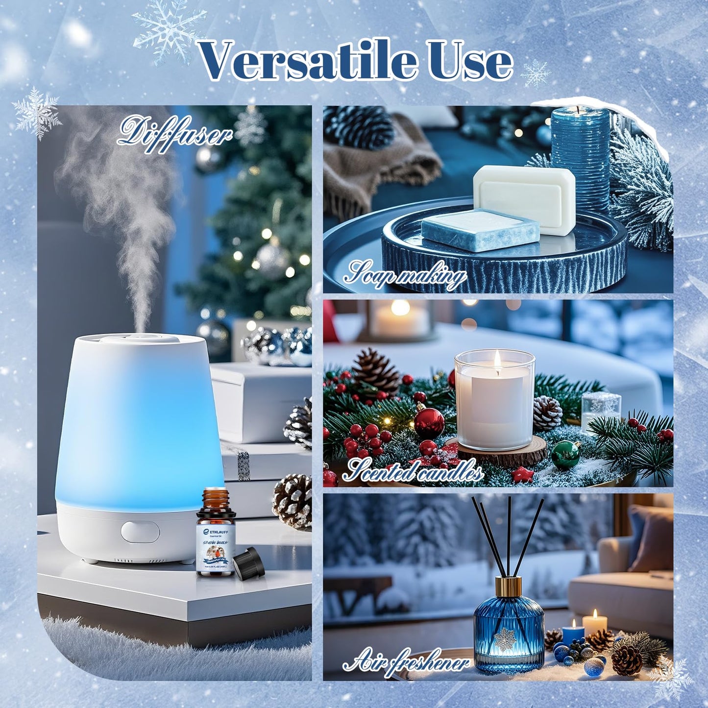 Essential Oils Winter Set - Premium Fragrance Gift for Diffuser, Soap & Candle Making
