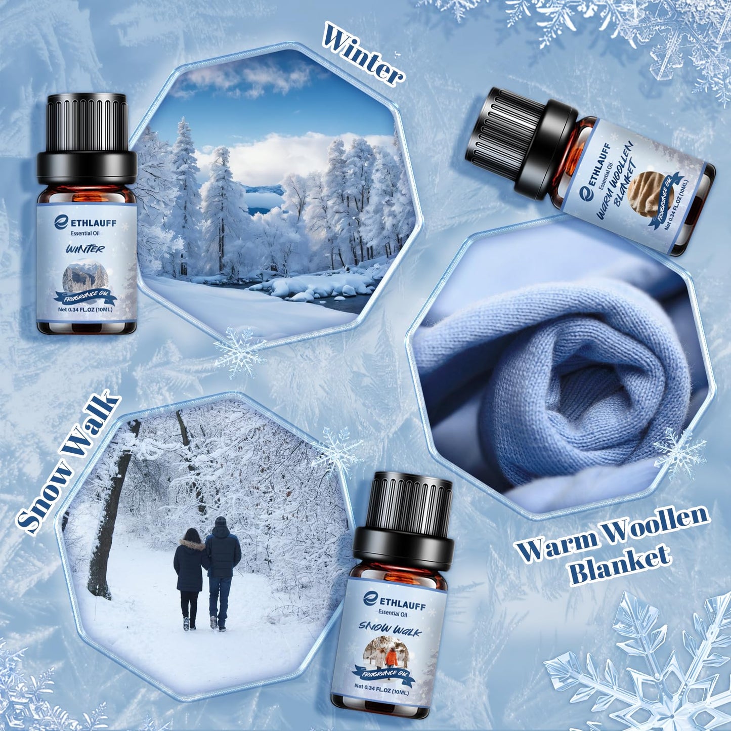 Essential Oils Winter Set - Premium Fragrance Gift for Diffuser, Soap & Candle Making