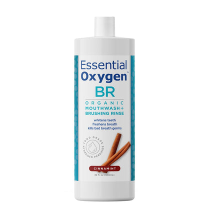 Essential Oxygen Cinnamint Mouthwash – 32 oz, Alcohol-Free Brushing Rinse