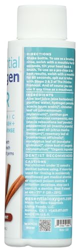 Essential Oxygen Organic Mouthwash (Brushing Rinse) Cinnamon, 3 oz Liquid