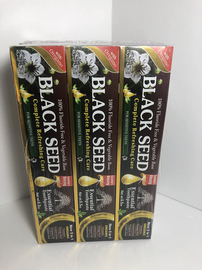 Essential Palace Organic Black Seed Toothpaste – Fluoride Free, 6.5oz (6 Pack)