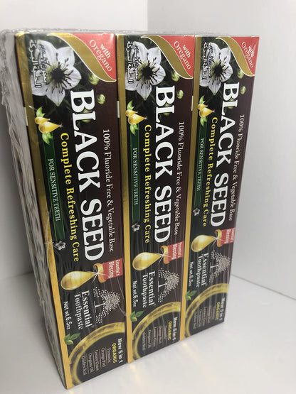 Essential Palace Organic Black Seed Toothpaste – Fluoride Free, 6.5oz (6 Pack)