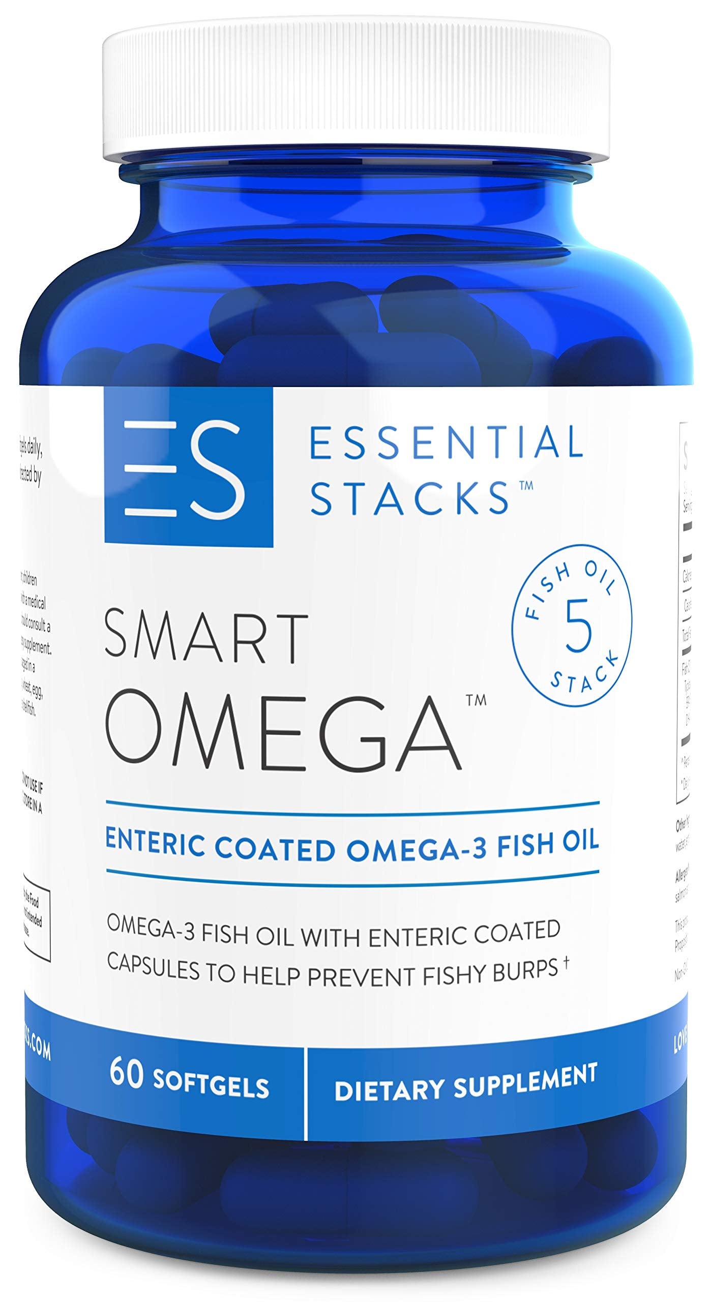 Essential Stacks Smart Omega 3 – Burpless Enteric 1400mg EPA/DHA (60 Caps)