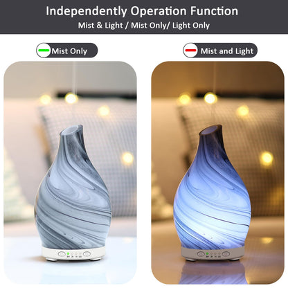 Essential Oil Diffuser 120ML – Glass Aromatherapy with 7 LED Colors & 4 Timers