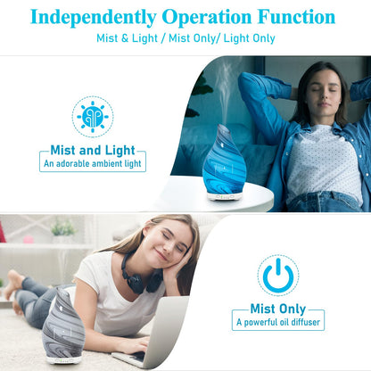 Essential Oil Diffuser 120ML – Glass Aromatherapy with 7 LED Colors & 4 Timers