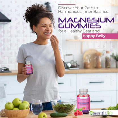 Magnesium Gummies 2 Packs – Essentialife 100mg Mg per Serving | Citrate & Glycinate