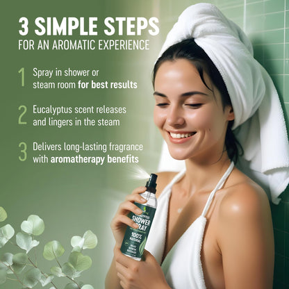 EssentiallyBased Eucalyptus Shower Spray 8oz – 100% Pure Organic