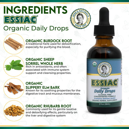Essiac Original Tea Daily Drops – USDA Organic, Alcohol-Free | 2oz (59ml)
