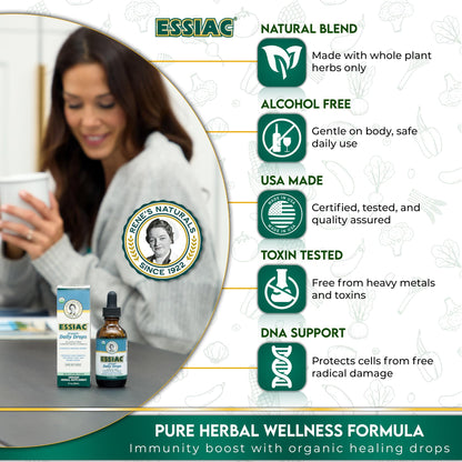 Essiac Original Tea Daily Drops – USDA Organic, Alcohol-Free | 2oz (59ml)