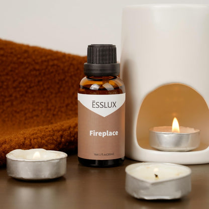 ESSLUX Fireplace Fragrance Oil 30 ml | Aromatherapy Essential Oil for Diffuser, Candle Making & More