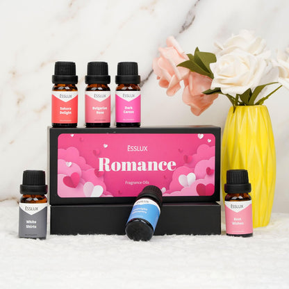 ESSLux Romance Fragrance Oils 6x10ml – Bulgarian Rose, Best Wishes & More