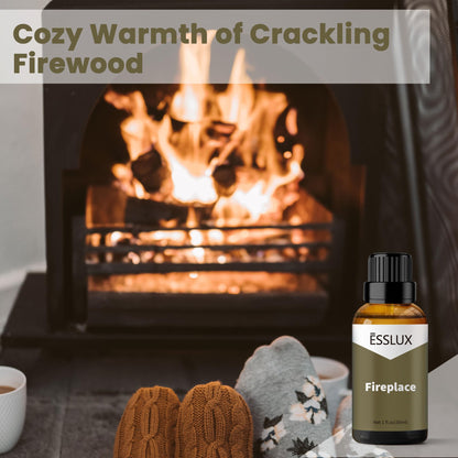 ESSLUX Fireplace Fragrance Oil 30 ml | Aromatherapy Essential Oil for Diffuser, Candle Making & More