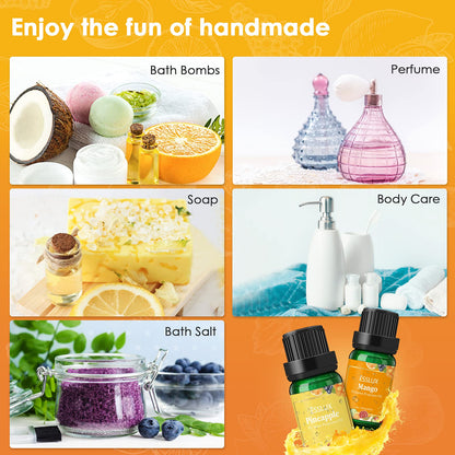 ESSLUX Fruity Fragrance Oils Set – 14 Premium Fruit Scents for Diffusers & DIY