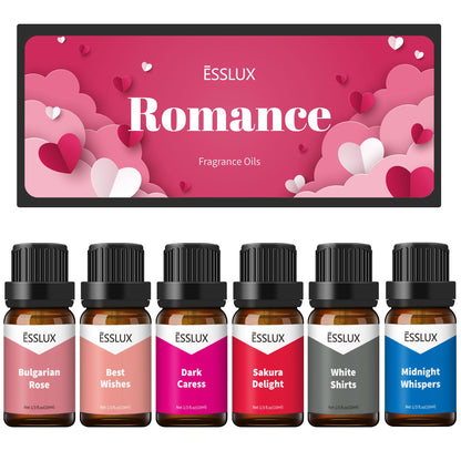ESSLux Romance Fragrance Oils 6x10ml – Bulgarian Rose, Best Wishes & More