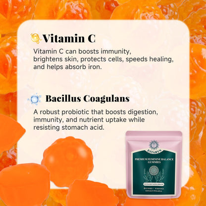 Estaryn Feminine Balance Gummies – Immune Support & pH Balance | Vegan, Gluten Free | Hawaiian Pineapple (60 Gummies, 30 Servings)