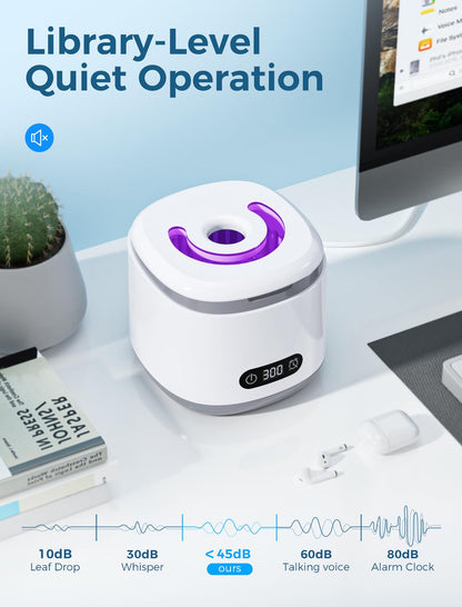 Estefanlo Ultrasonic Retainer Cleaner - 45kHz, LED Auto Timer, 200ml, 3 Modes for Dentures, Aligners & Mouth Guards