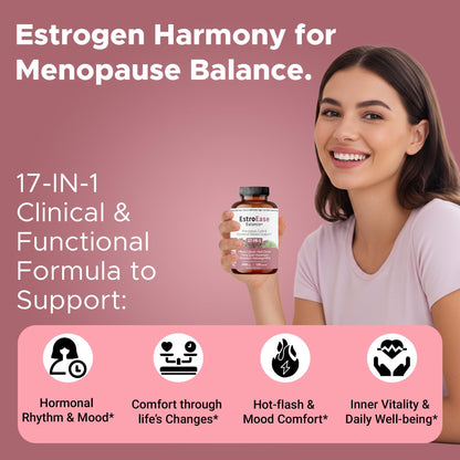 FIRSTORGANIC EstroEase Balance+ 2450mg – 17-in-1 Plant-Based Women’s Hormonal Balance