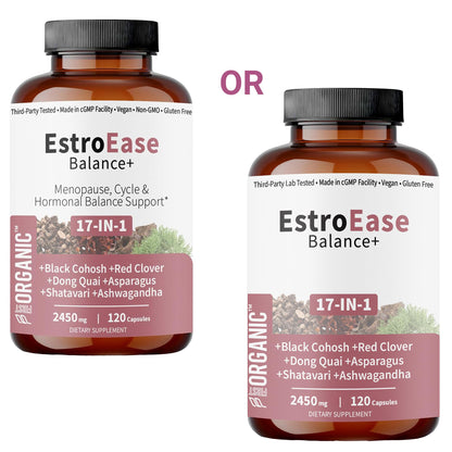 FIRSTORGANIC EstroEase Balance+ 2450mg – 17-in-1 Plant-Based Women’s Hormonal Balance