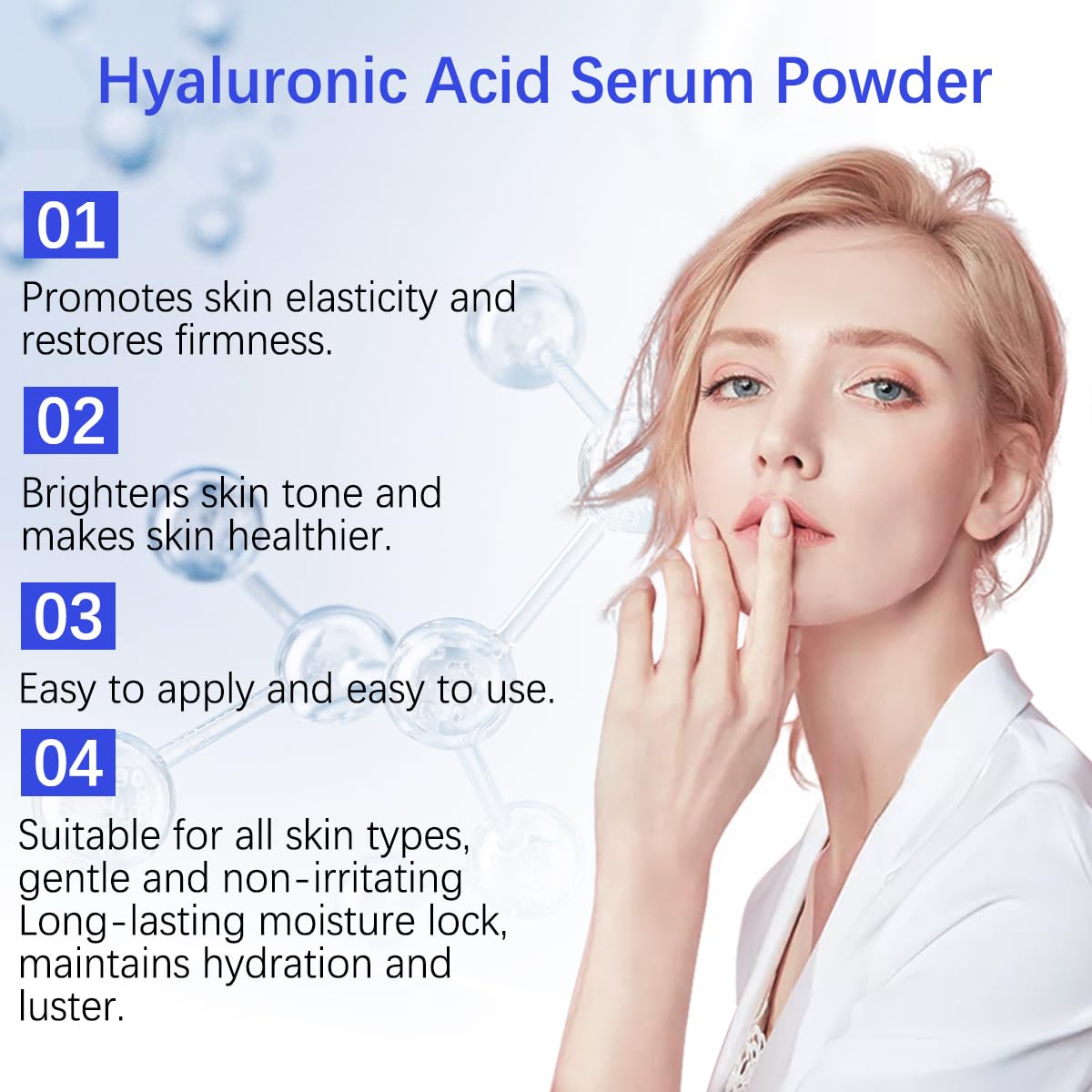 ESUNM Hyaluronic Acid Powder – Low Molecular Weight 100 kDa, 3.52 oz for Skin Hydration & DIY Serum