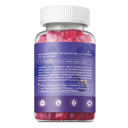 esverco Sleep Gummies | 500mg Magnesium Citrate + L-Theanine for Sleep & Relaxation | Vegan, Grape, 120 Count