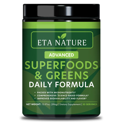 ETANATURE 50 Super Greens Powder - Vegan, Non-GMO Greens Superfood (30 Servings)