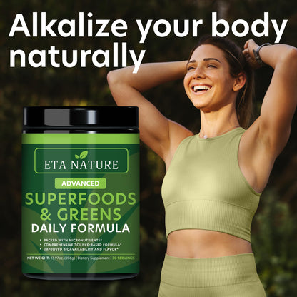 ETANATURE 50 Super Greens Powder - Vegan, Non-GMO Greens Superfood (30 Servings)
