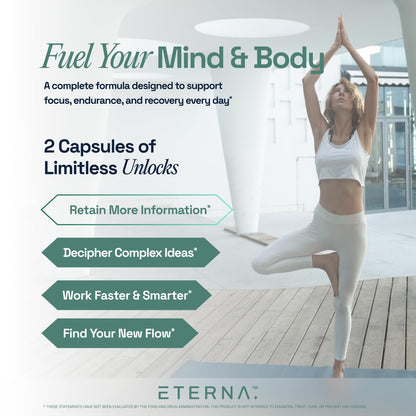 Eterna Limitless Nootropic – Brain & Focus Supplement (1 Month Supply)