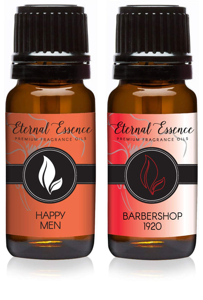 Eternal Essence Oils 2 Pack 10ml – Premium Fragrance Oils: Barbershop 1920 & Happy Men