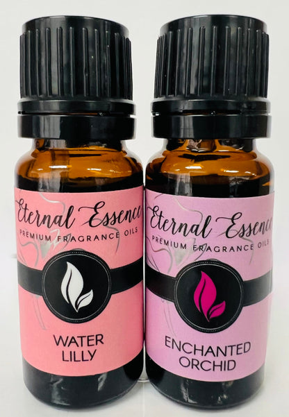 Eternal Essence Oils 2 Pack 10ml Premium Fragrance Oil – Enchanted Orchid & Water Lily for Candle Making, Soap, Diffusers, Aromatherapy