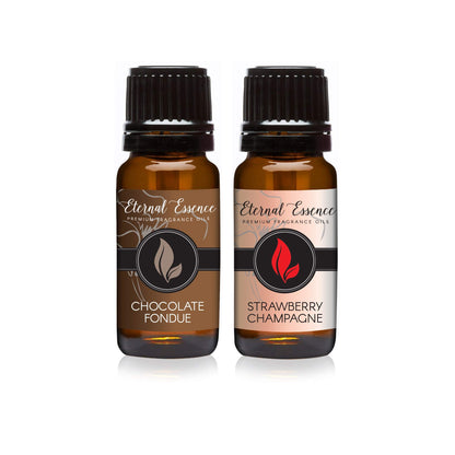Eternal Essence Oils 2 Pack 10ml – Chocolate Fondue & Strawberry Champagne Premium Fragrance Oils