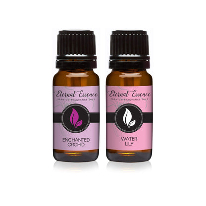 Eternal Essence Oils 2 Pack 10ml Premium Fragrance Oil – Enchanted Orchid & Water Lily for Candle Making, Soap, Diffusers, Aromatherapy