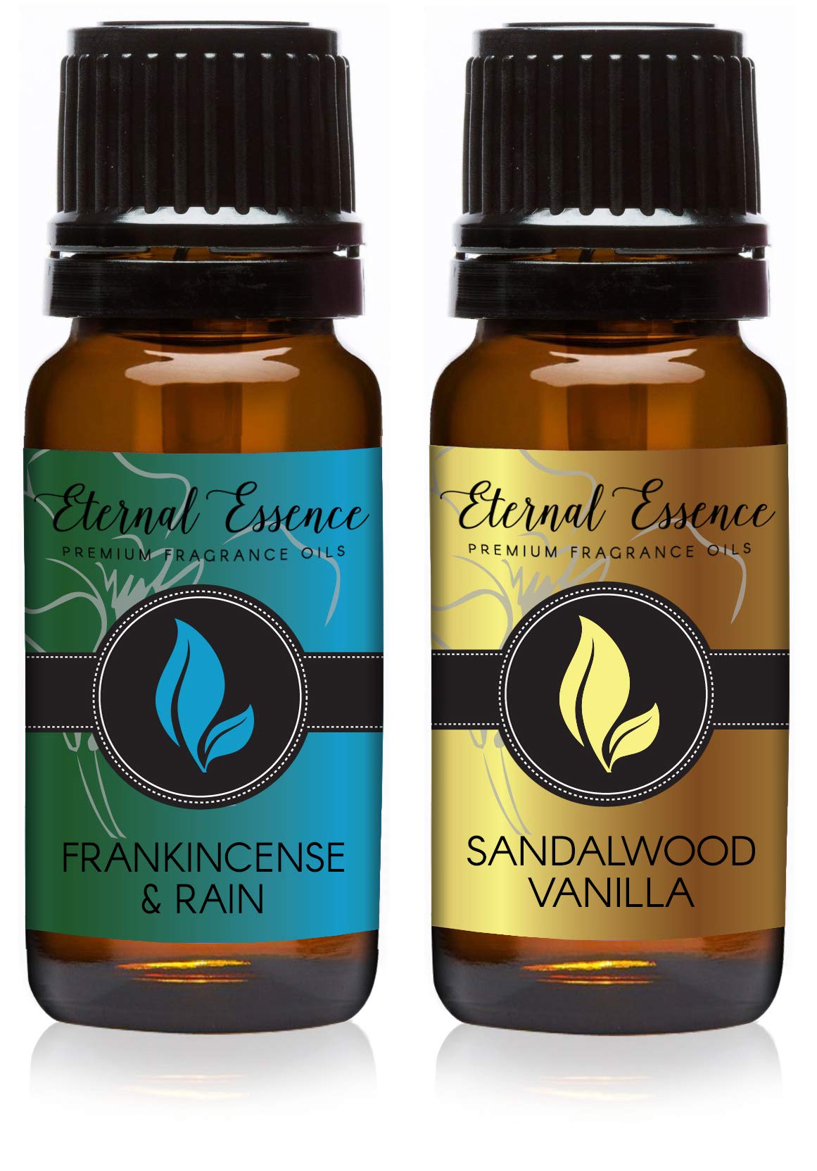 Eternal Essence Oils 2 Pack 10ml – Sandalwood Vanilla & Frankincense & Rain | Premium Fragrance Oils for Candles, Soaps & Diffusers