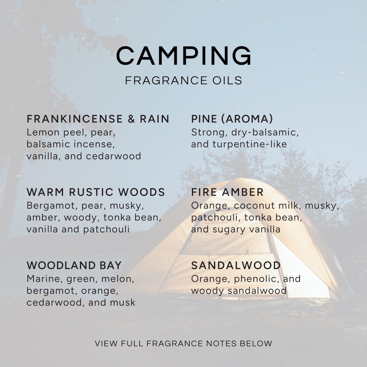Eternal Essence Oils Camping Set of 6 Premium Fragrance Oils – 10ml Each