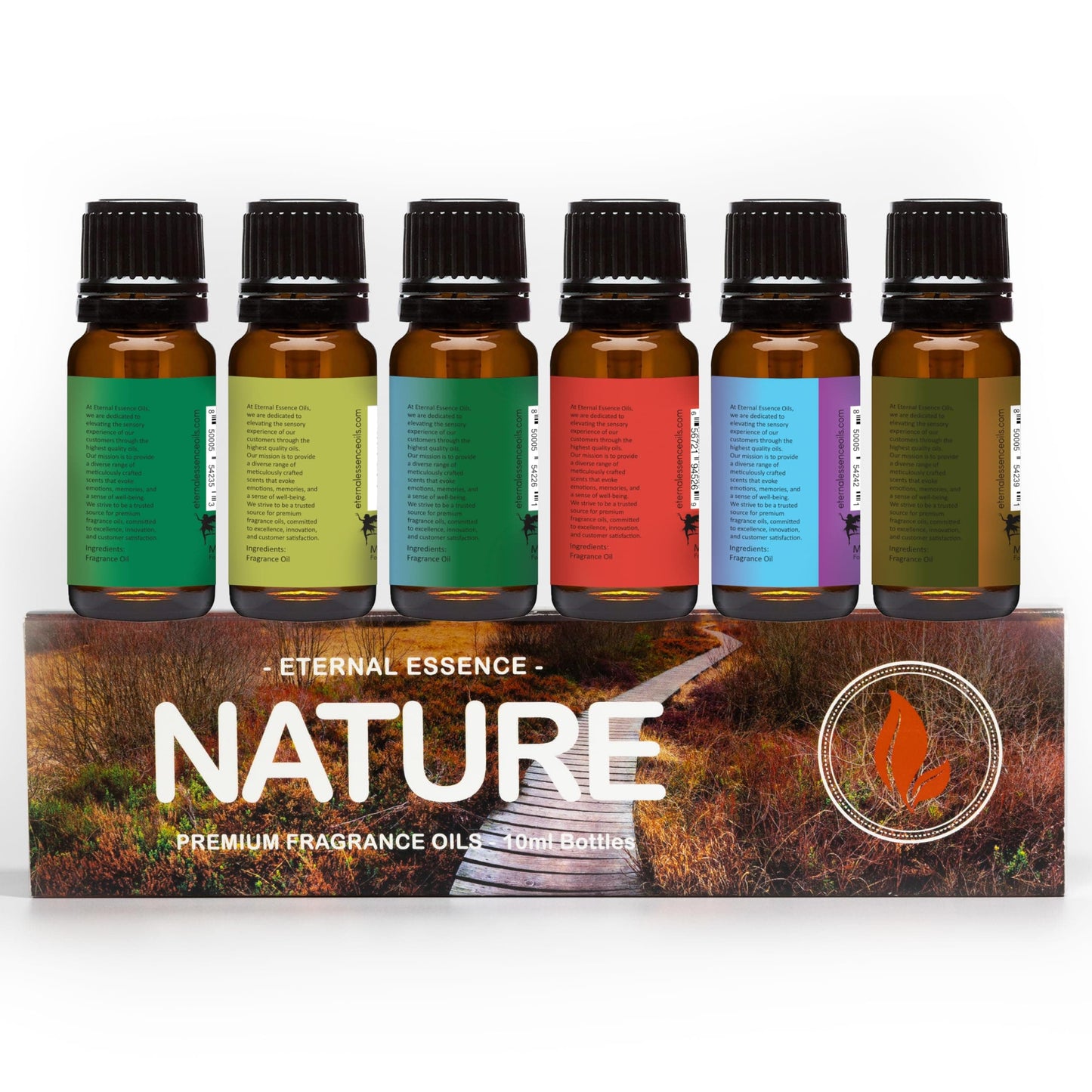 Nature Set of 6 Premium Fragrance Oils (10ml) by Eternal Essence Oils for Diffusers, Candles & Soaps