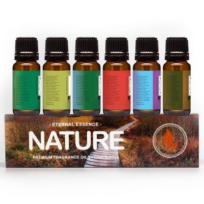 Nature Set of 6 Premium Fragrance Oils (10ml) by Eternal Essence Oils for Diffusers, Candles & Soaps