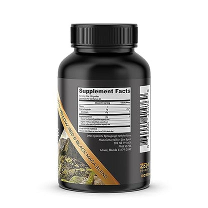 Zen Spirit Maca Root Capsules Gelatinized - Organic, Vegan, 500mg (180 Pills)