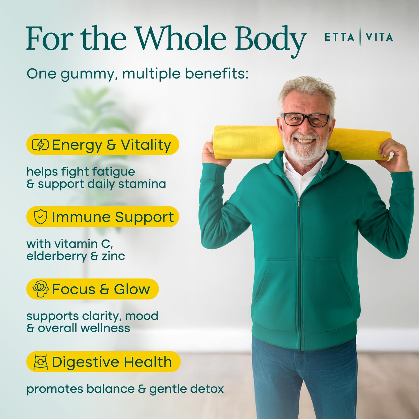 Etta Vita 120 Chews Super Greens Gummies | 9 Superfruits & 30 Veggies