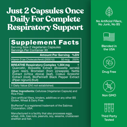 Eu Natural Breathe Inhaler Support Supplement – Seasonal Sinus & Lung Wellness
