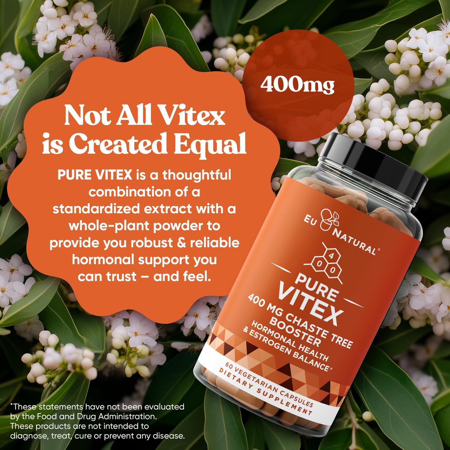 Vitex Pure 400 Mg Chasteberry – PMS Support & Hormone Balance | Eu Natural