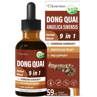 Eubrition Dong Quai Liquid Supplement for Women - Menopause & PMS Relief, 2oz