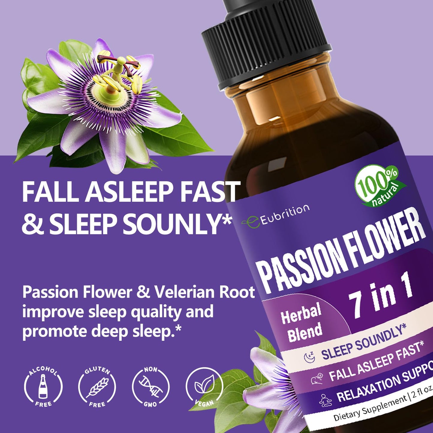 Eubrition Passion Flower Liquid Drops — Sleep Support (2 oz)