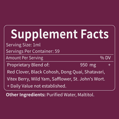 Eubrition Red Clover Drops – Women's Health Balance & 8-in-1 Menopause Support (Alcohol-Free, 2oz)