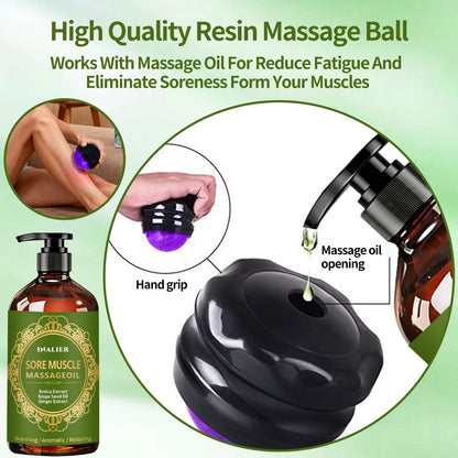 Massage Oil for Therapy - 3-Pack Gift Set with Ginger, Arnica & Lavender