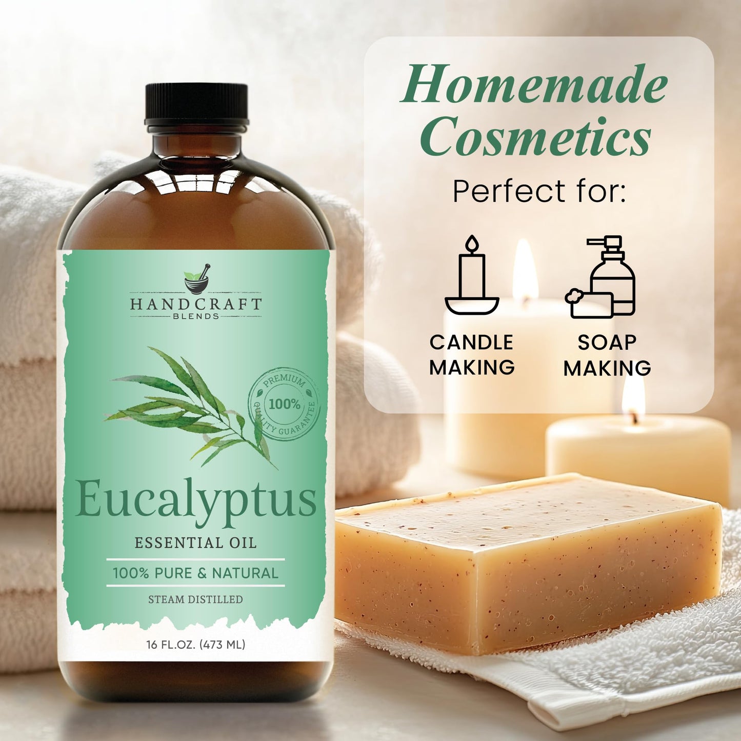 Handcraft Blends Eucalyptus Essential Oil – 16 oz, 100% Pure & Natural